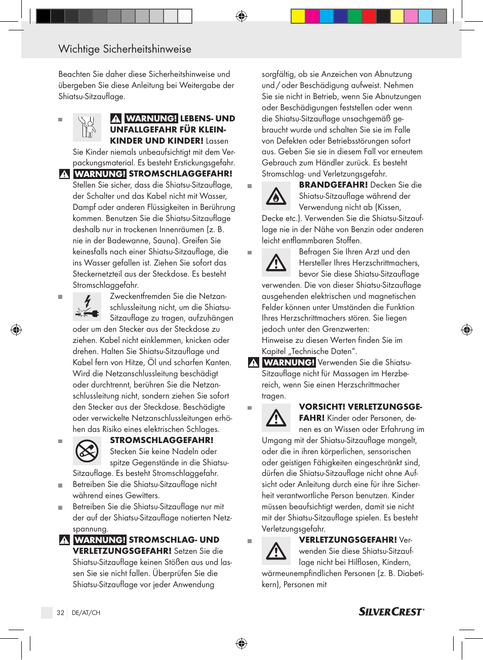 Wichtige sicherheitshinweise | Silvercrest SSMK 40 B2 User Manual | Page 32 / 37