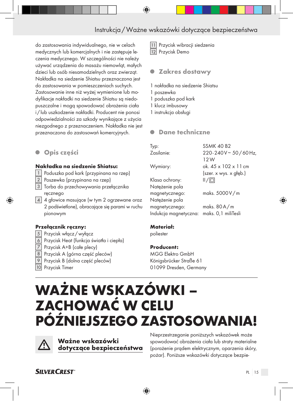 Silvercrest SSMK 40 B2 User Manual | Page 15 / 57