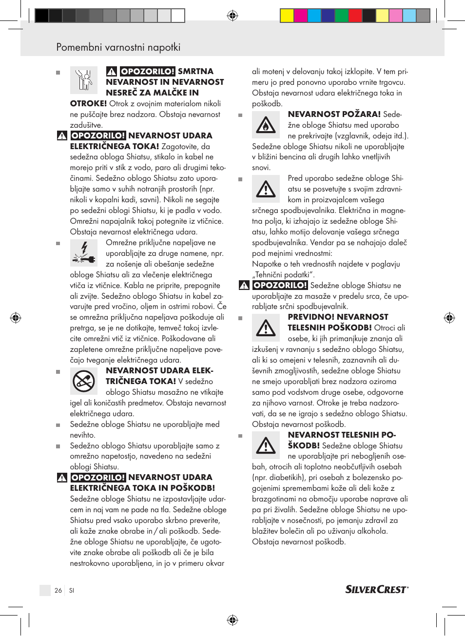 Pomembni varnostni napotki | Silvercrest SSMK 40 B2 User Manual | Page 26 / 57