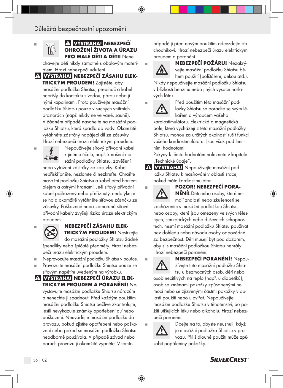 Důležitá bezpečnostní upozornění | Silvercrest SSMK 40 B2 User Manual | Page 36 / 57