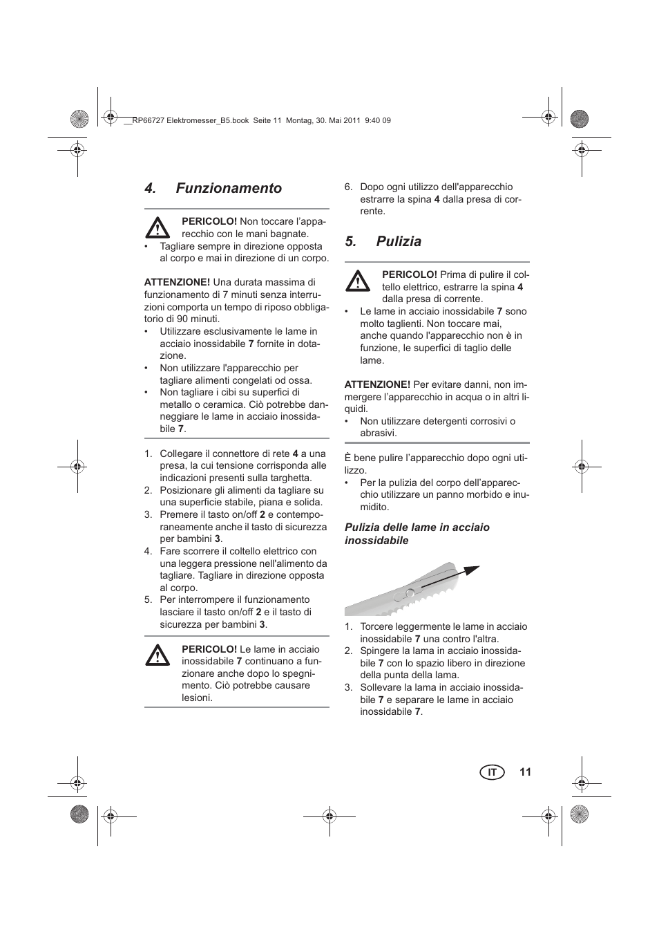 Funzionamento, Pulizia | Silvercrest SEM 250 A1 User Manual | Page 13 / 34