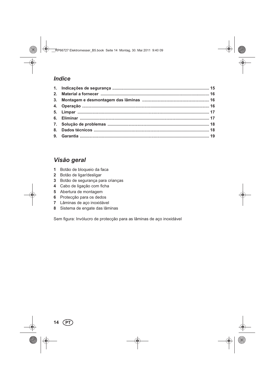 Indice, Visão geral | Silvercrest SEM 250 A1 User Manual | Page 16 / 34