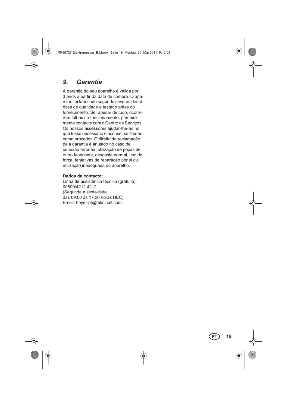 Garantia | Silvercrest SEM 250 A1 User Manual | Page 21 / 34