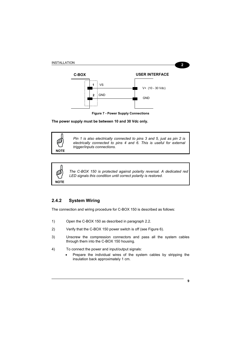 System wiring, 2 system wiring | Datalogic Scanning Connection Box C-BOX 150 User Manual | Page 17 / 34