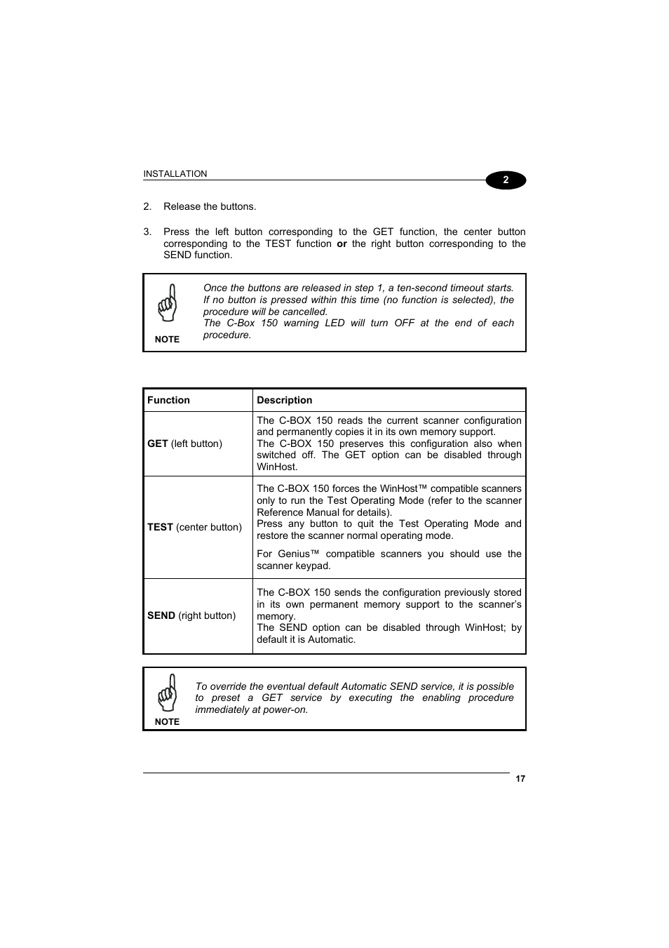 Datalogic Scanning Connection Box C-BOX 150 User Manual | Page 25 / 34