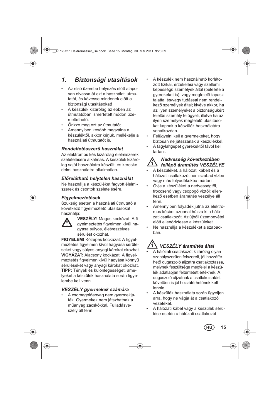 Biztonsági utasítások | Silvercrest SEM 250 A1 User Manual | Page 17 / 46