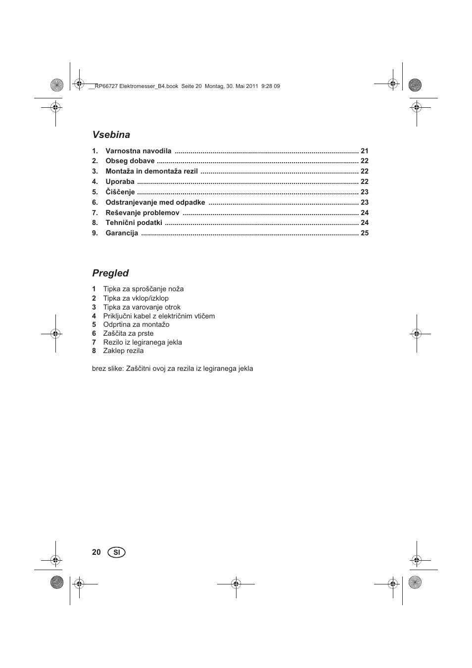 Vsebina, Pregled | Silvercrest SEM 250 A1 User Manual | Page 22 / 46