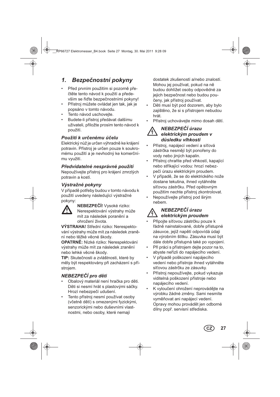 Bezpenostní pokyny | Silvercrest SEM 250 A1 User Manual | Page 29 / 46