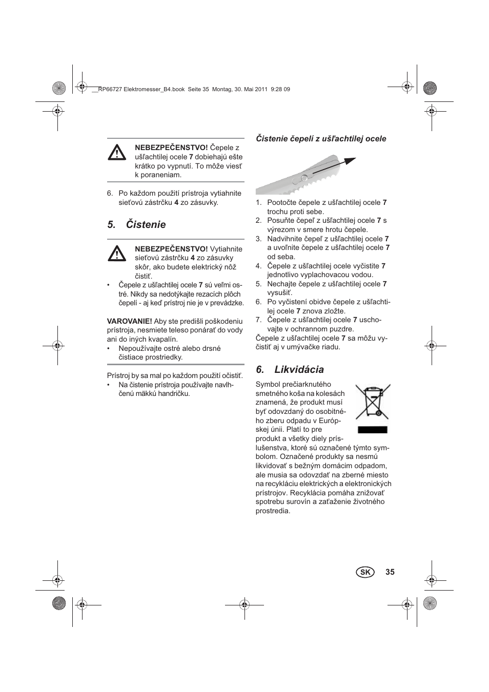 istenie, Likvidácia | Silvercrest SEM 250 A1 User Manual | Page 37 / 46