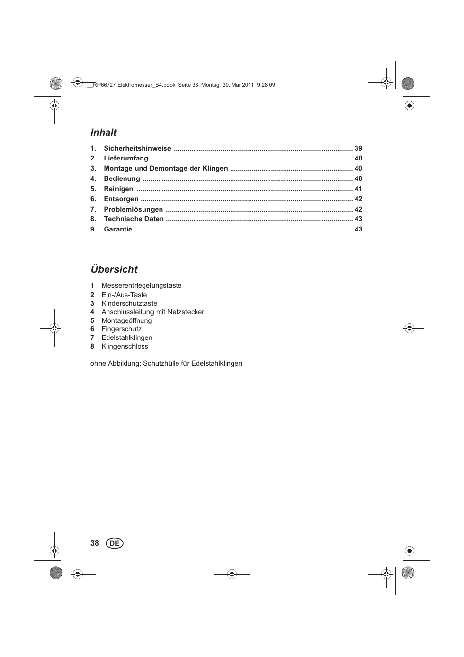 Inhalt, Übersicht | Silvercrest SEM 250 A1 User Manual | Page 40 / 46