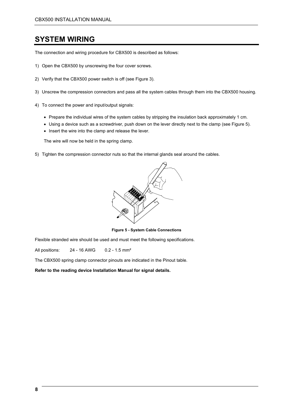 System wiring | Datalogic Scanning CBX500 User Manual | Page 8 / 15