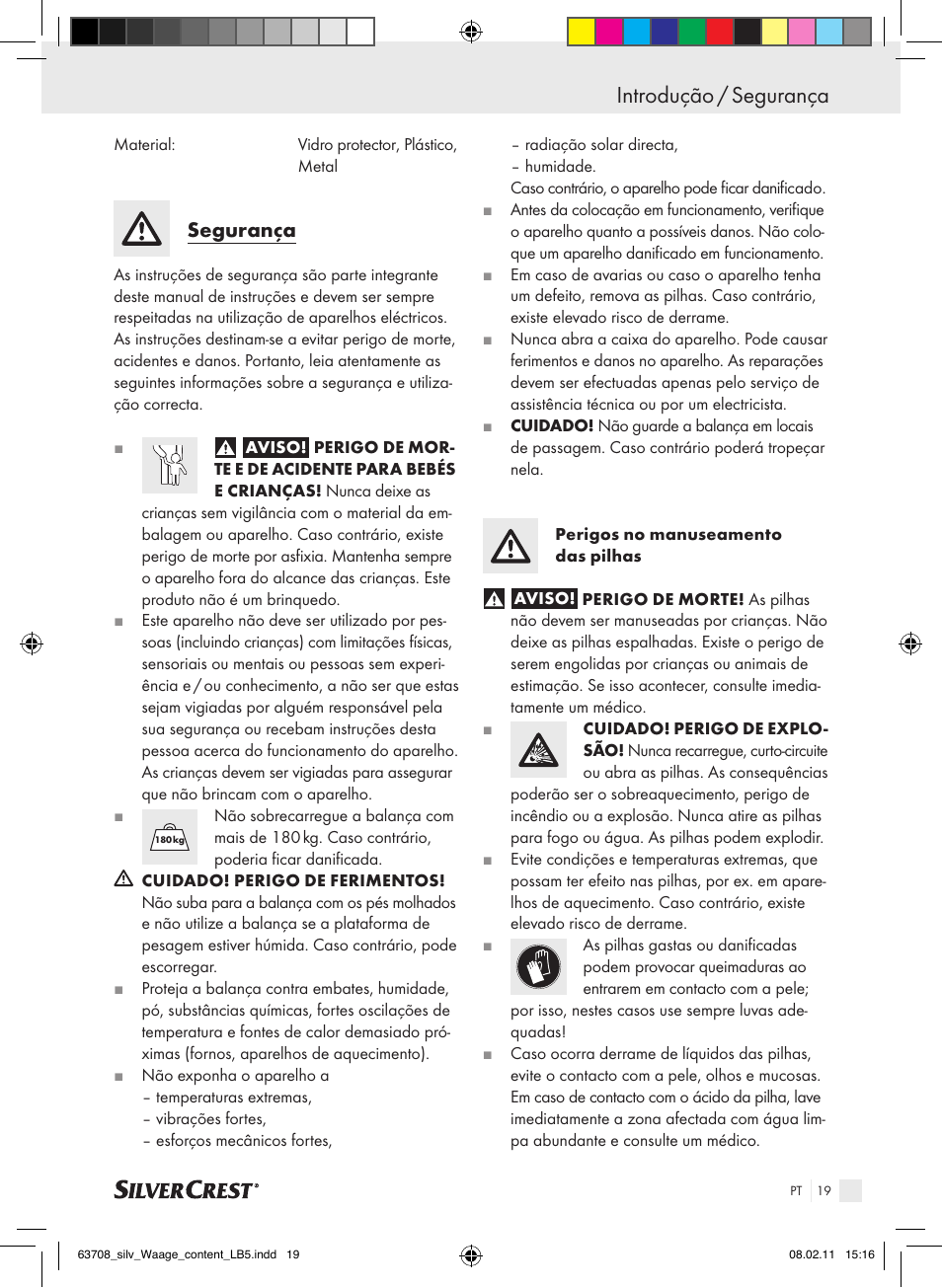 Introdução / segurança, Segurança | Silvercrest Digital Bathroom Scale User Manual | Page 15 / 32