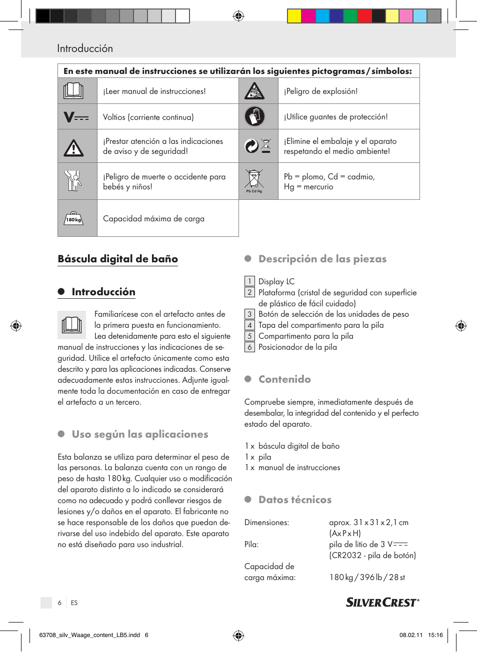 Silvercrest Digital Bathroom Scale User Manual | Page 2 / 32
