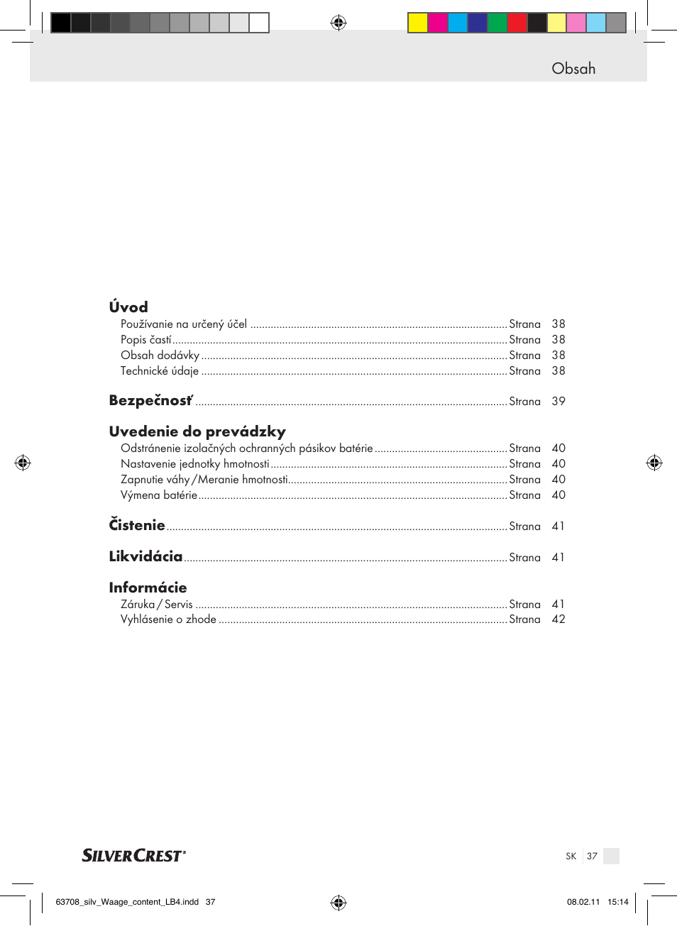 Silvercrest Digital Bathroom Scale User Manual | Page 33 / 44