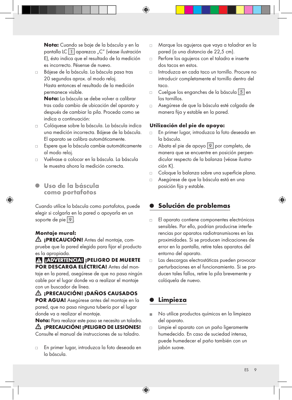 Uso de la báscula como portafotos, Solución de problemas, Limpieza | Silvercrest Z31279 User Manual | Page 9 / 35