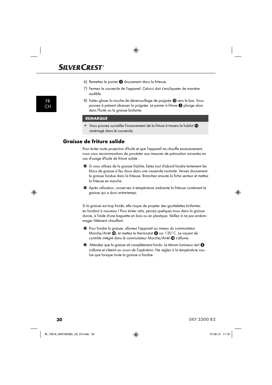 Graisse de friture solide, Fr ch | Silvercrest SKF 2300 B2 User Manual | Page 33 / 84