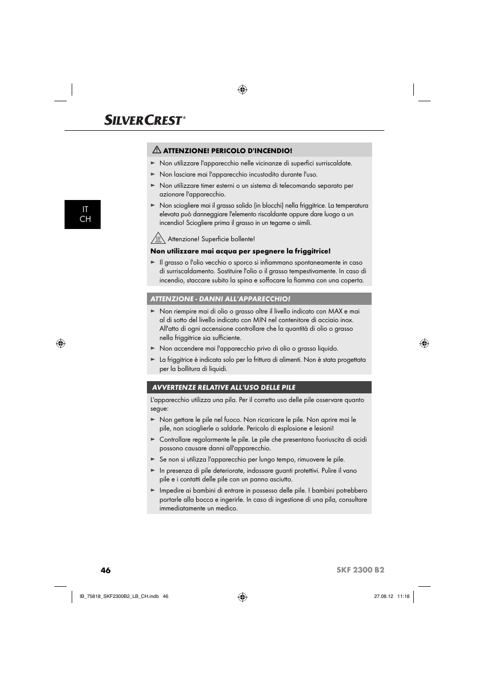 It ch | Silvercrest SKF 2300 B2 User Manual | Page 49 / 84