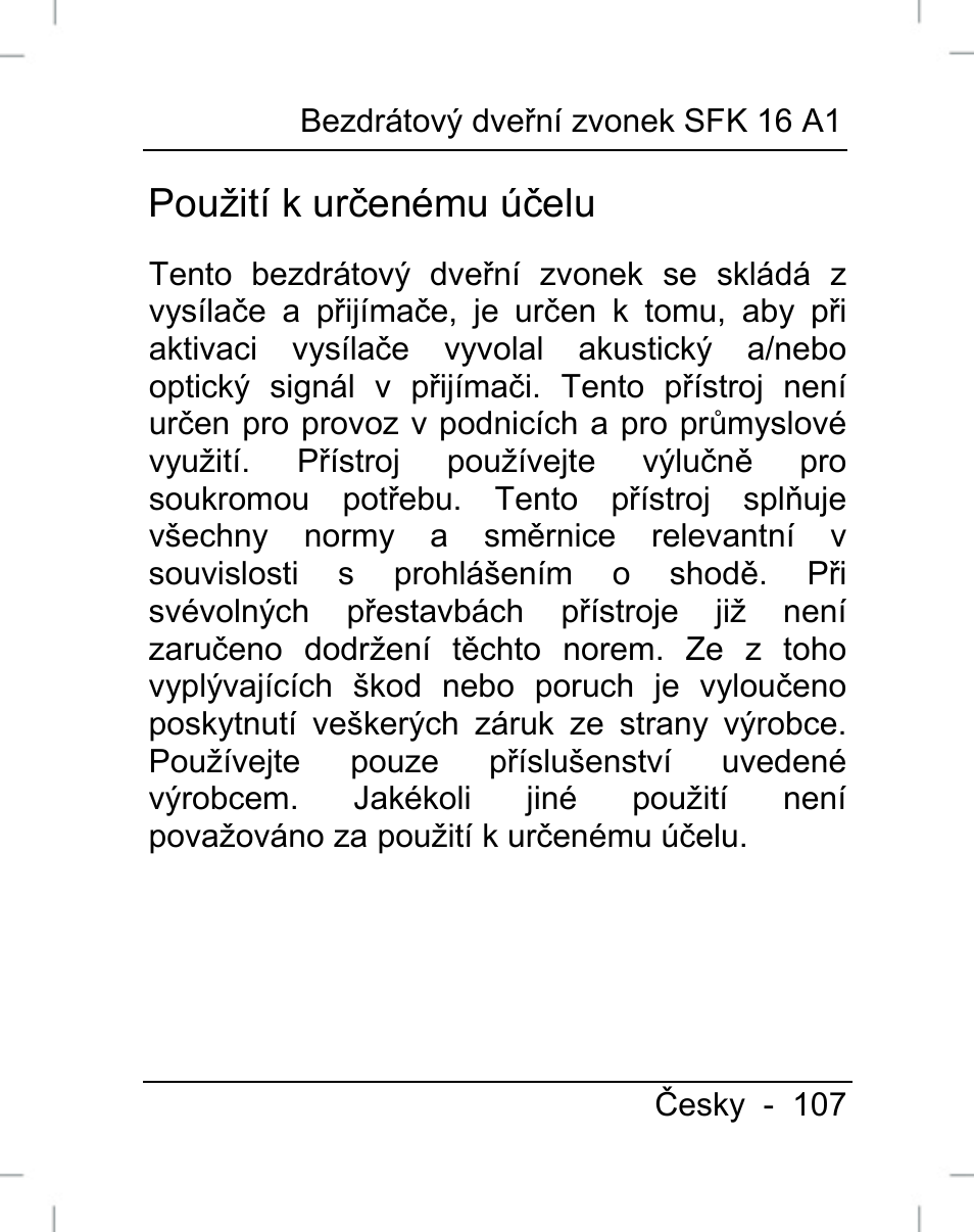 Použití k určenému účelu | Silvercrest SFK 16 A1 User Manual | Page 109 / 155