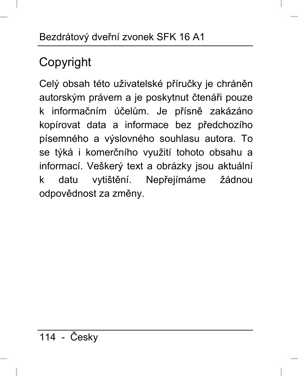 Copyright | Silvercrest SFK 16 A1 User Manual | Page 116 / 155