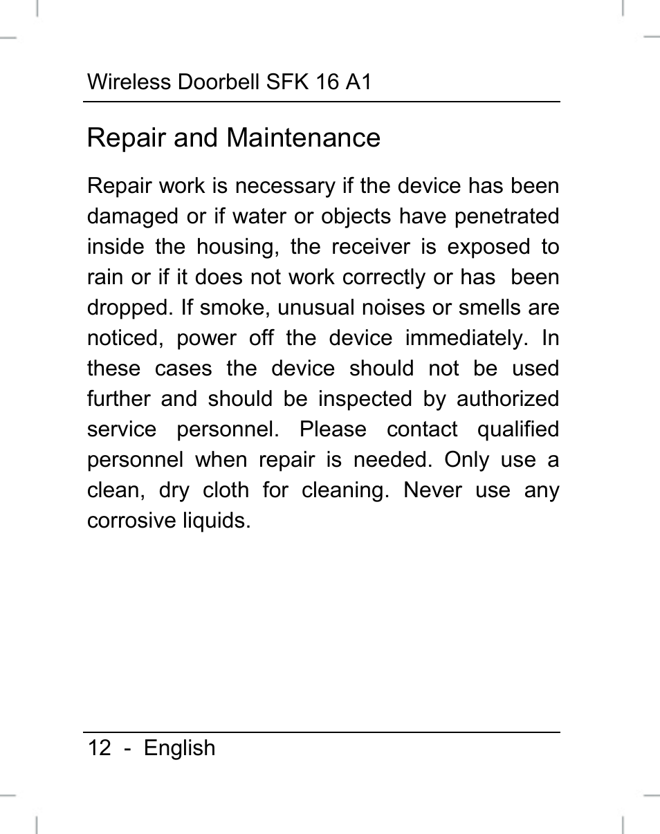 Repair and maintenance | Silvercrest SFK 16 A1 User Manual | Page 14 / 155