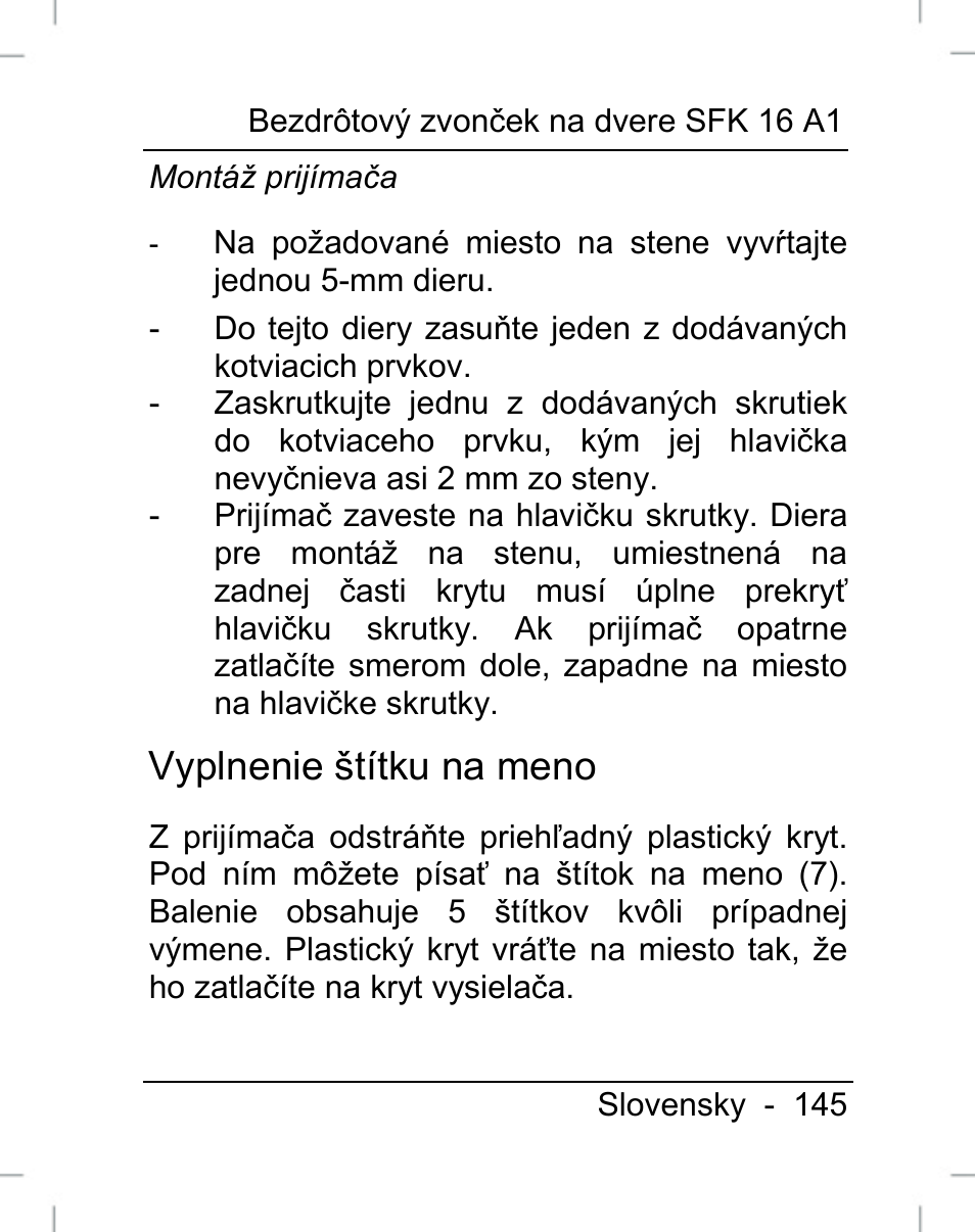 Vyplnenie štítku na meno | Silvercrest SFK 16 A1 User Manual | Page 147 / 155