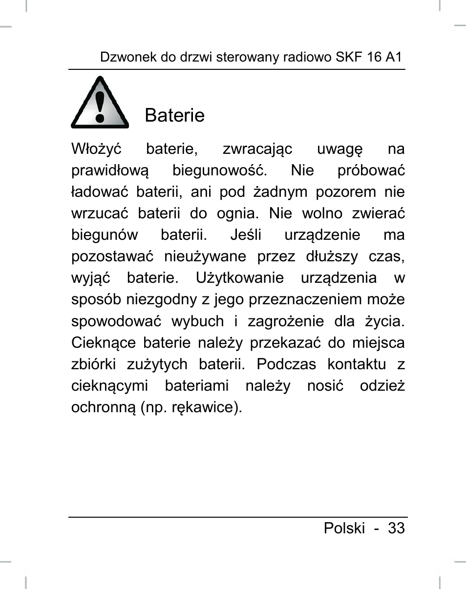 Baterie | Silvercrest SFK 16 A1 User Manual | Page 35 / 155