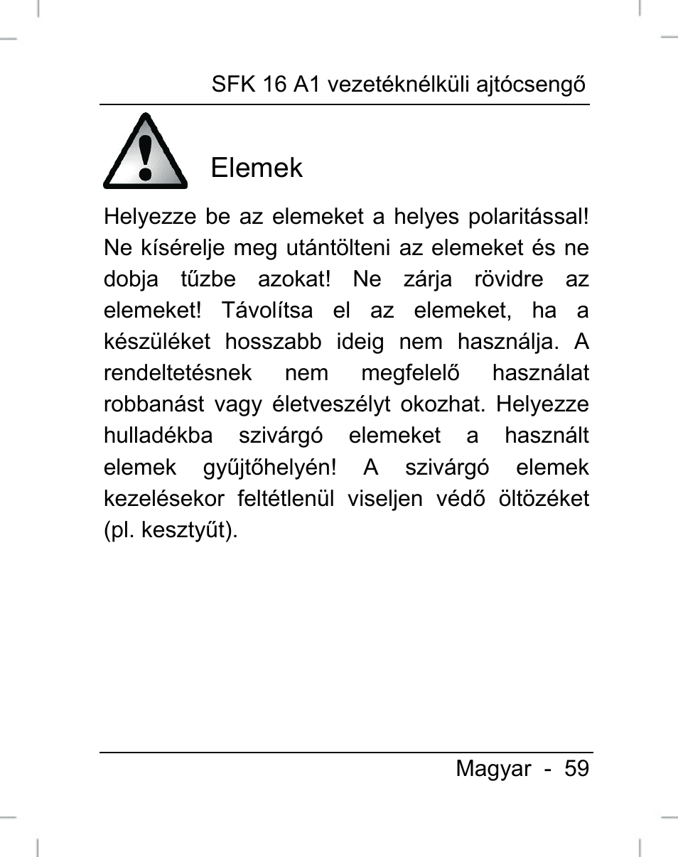 Elemek | Silvercrest SFK 16 A1 User Manual | Page 61 / 155