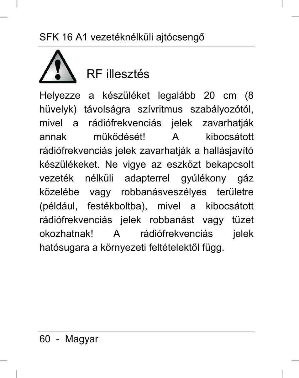Rf illesztés | Silvercrest SFK 16 A1 User Manual | Page 62 / 155