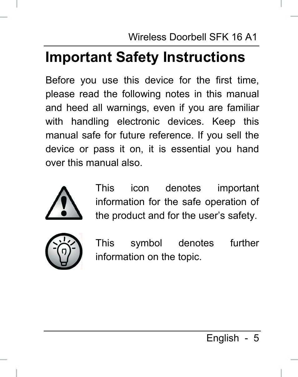Important safety instructions | Silvercrest SFK 16 A1 User Manual | Page 7 / 155