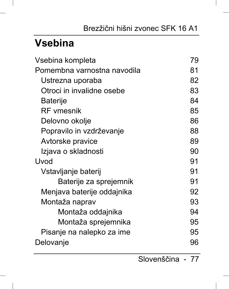Vsebina | Silvercrest SFK 16 A1 User Manual | Page 79 / 155