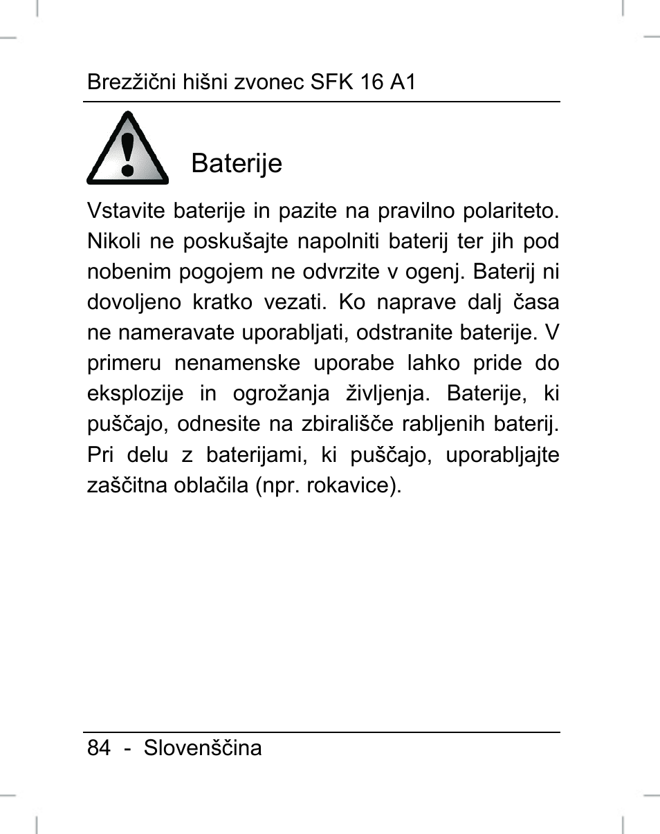 Baterije | Silvercrest SFK 16 A1 User Manual | Page 86 / 155