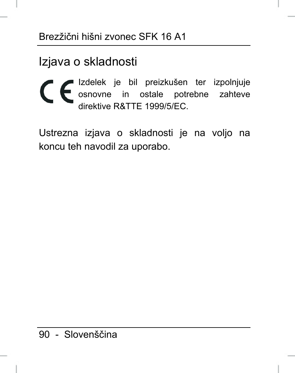Izjava o skladnosti | Silvercrest SFK 16 A1 User Manual | Page 92 / 155