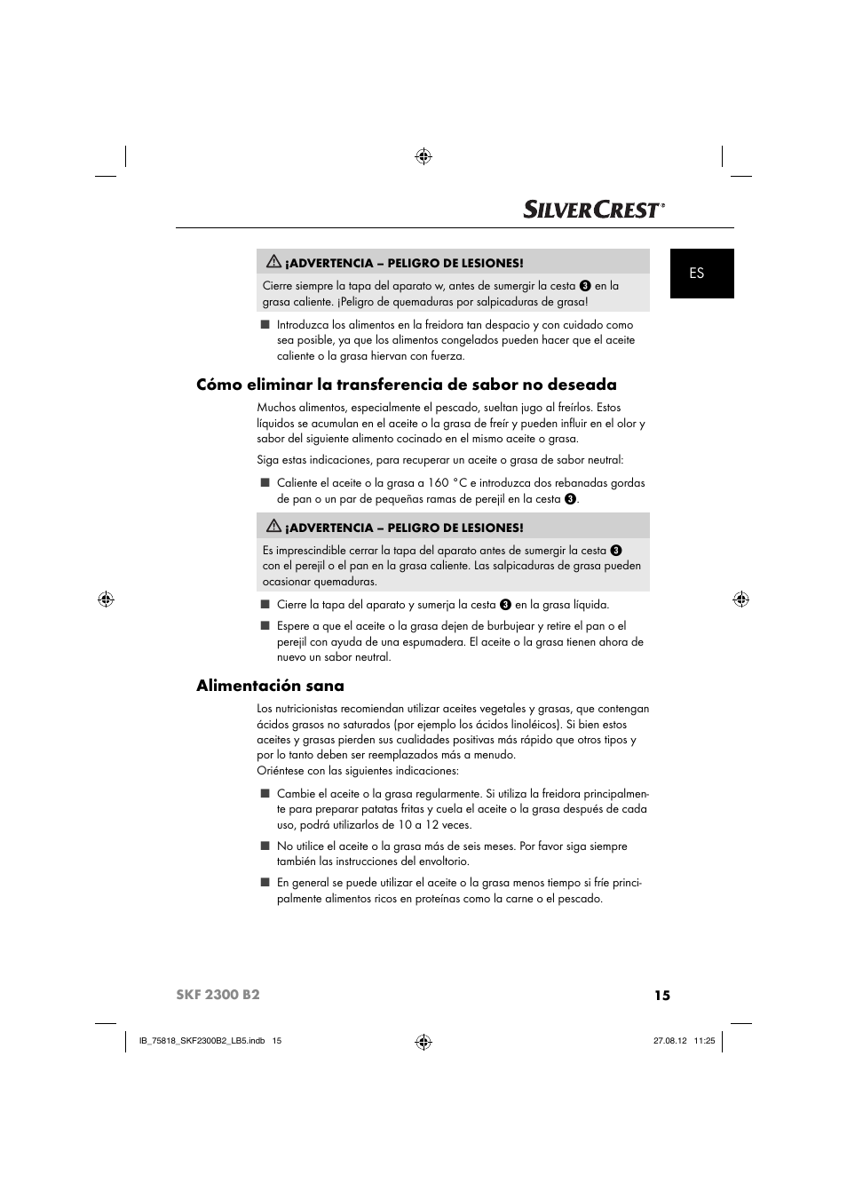 Cómo eliminar la transferencia de sabor no deseada, Alimentación sana | Silvercrest SKF 2300 B2 User Manual | Page 18 / 84