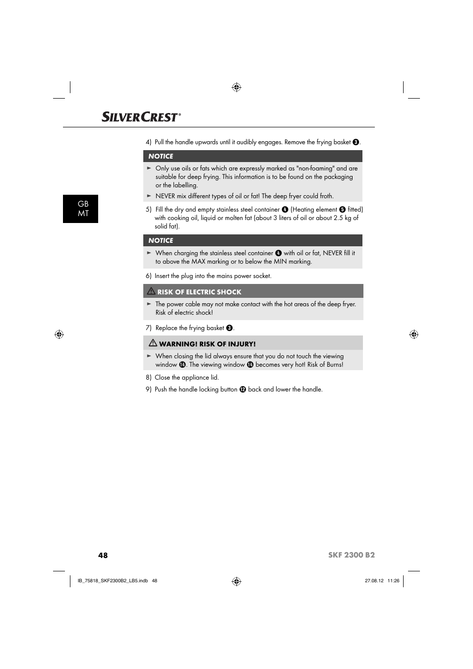 Gb mt | Silvercrest SKF 2300 B2 User Manual | Page 51 / 84