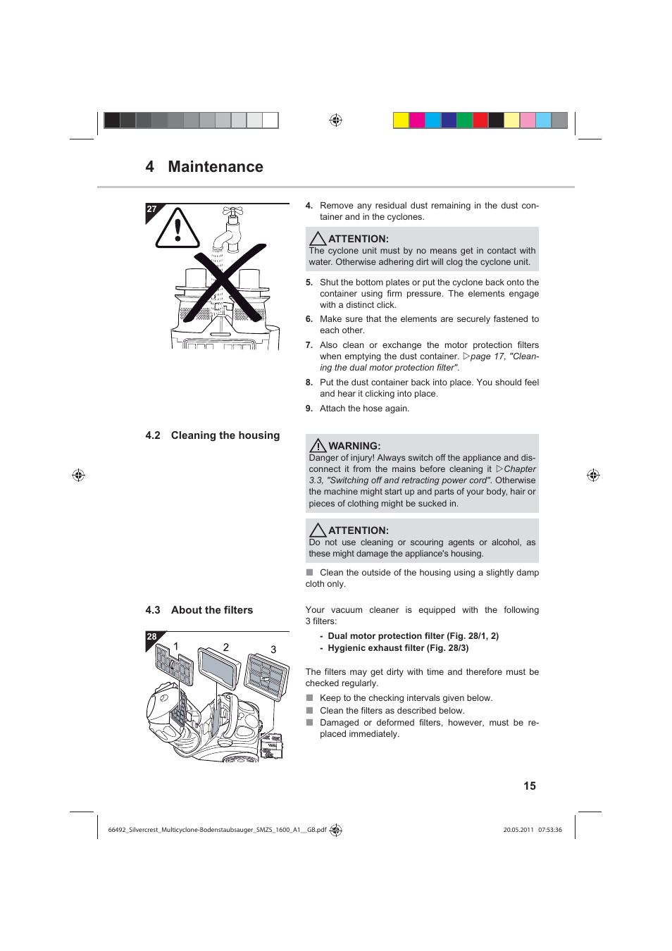 4 maintenance | Silvercrest SMZS 1600 A1 User Manual | Page 15 / 24