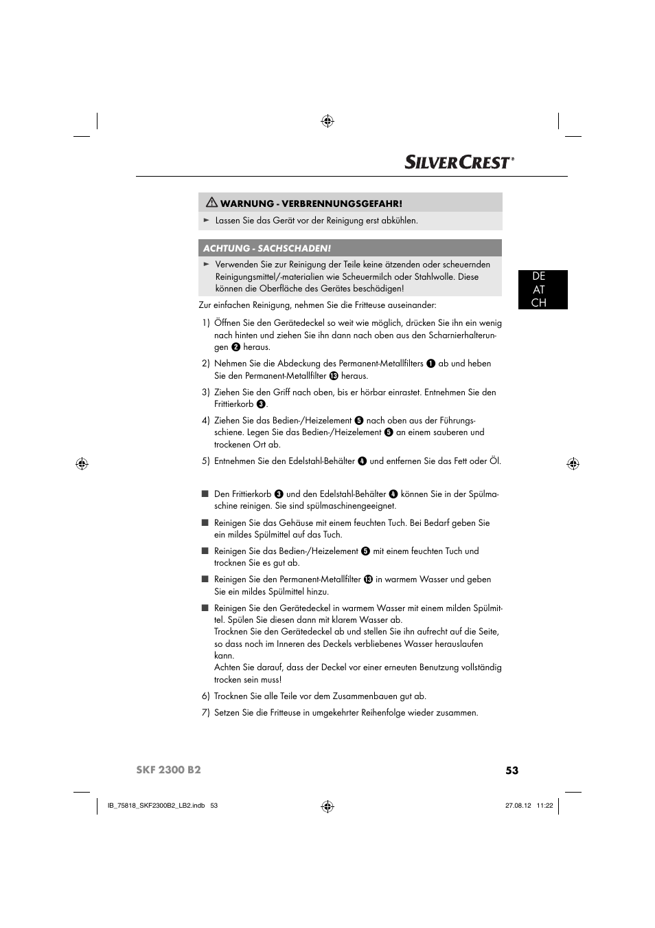 De at ch | Silvercrest SKF 2300 B2 User Manual | Page 56 / 84