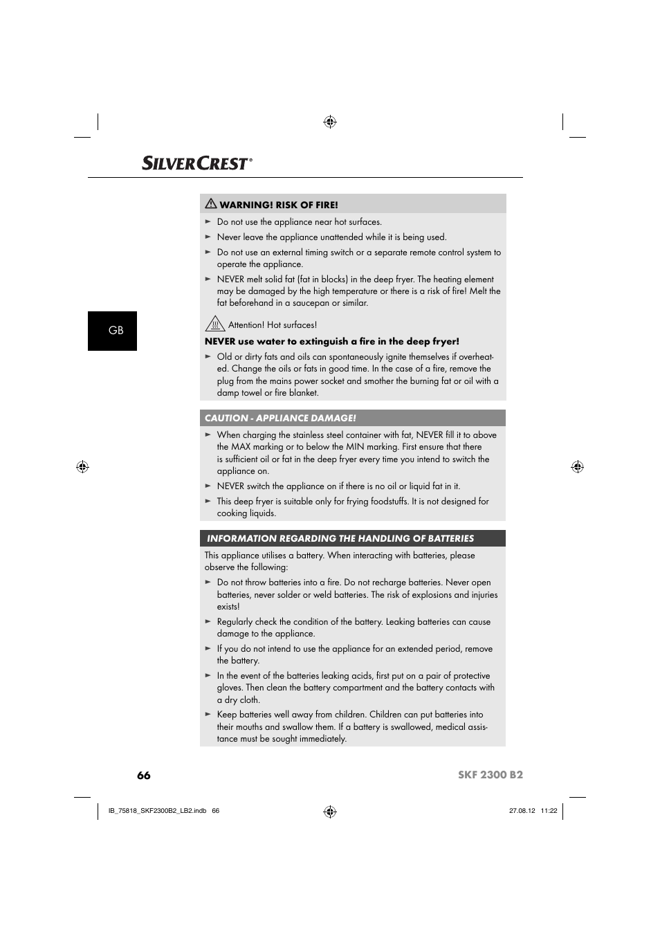 Silvercrest SKF 2300 B2 User Manual | Page 69 / 84