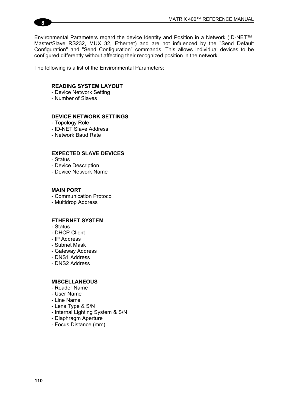 Datalogic Scanning Matrix 400 User Manual | Page 120 / 142