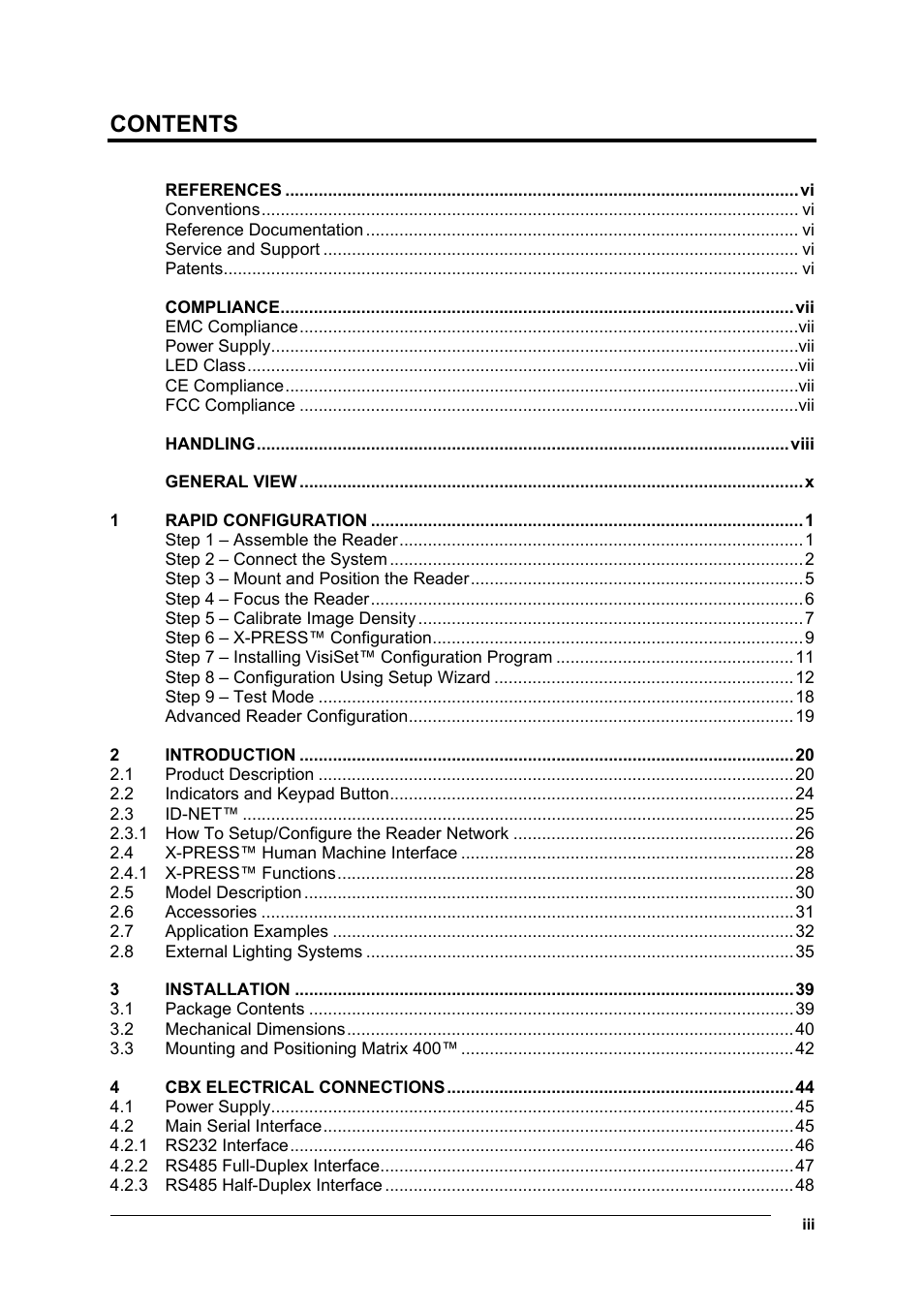 Datalogic Scanning Matrix 400 User Manual | Page 3 / 142