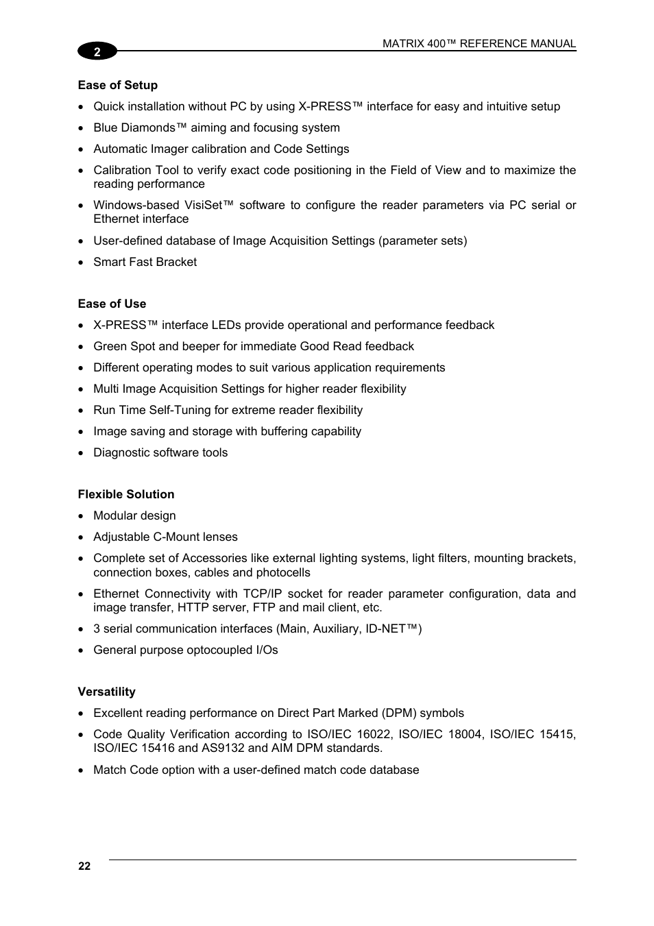 Datalogic Scanning Matrix 400 User Manual | Page 32 / 142
