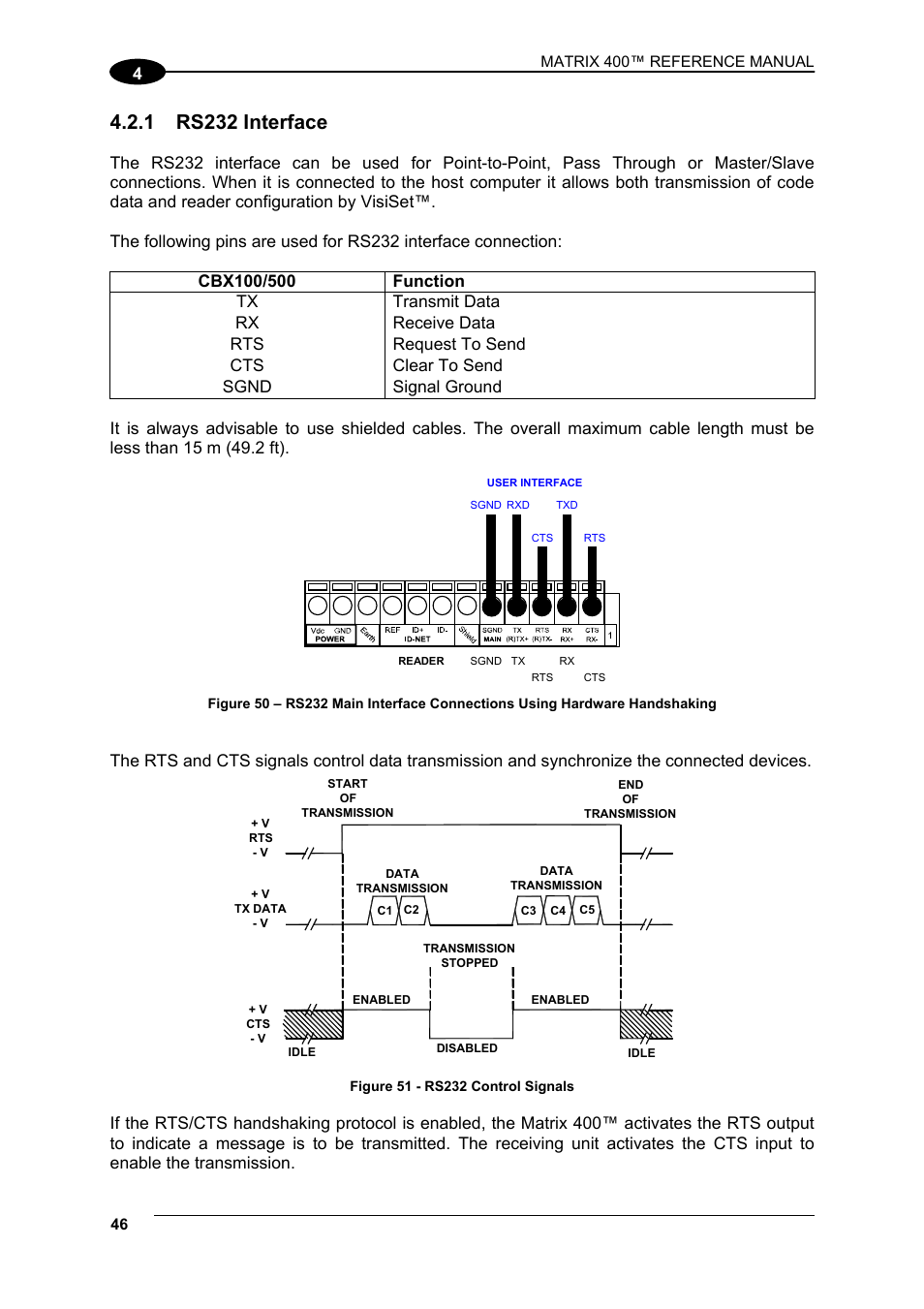 1 rs232 interface, Rs232 interface | Datalogic Scanning Matrix 400 User Manual | Page 56 / 142