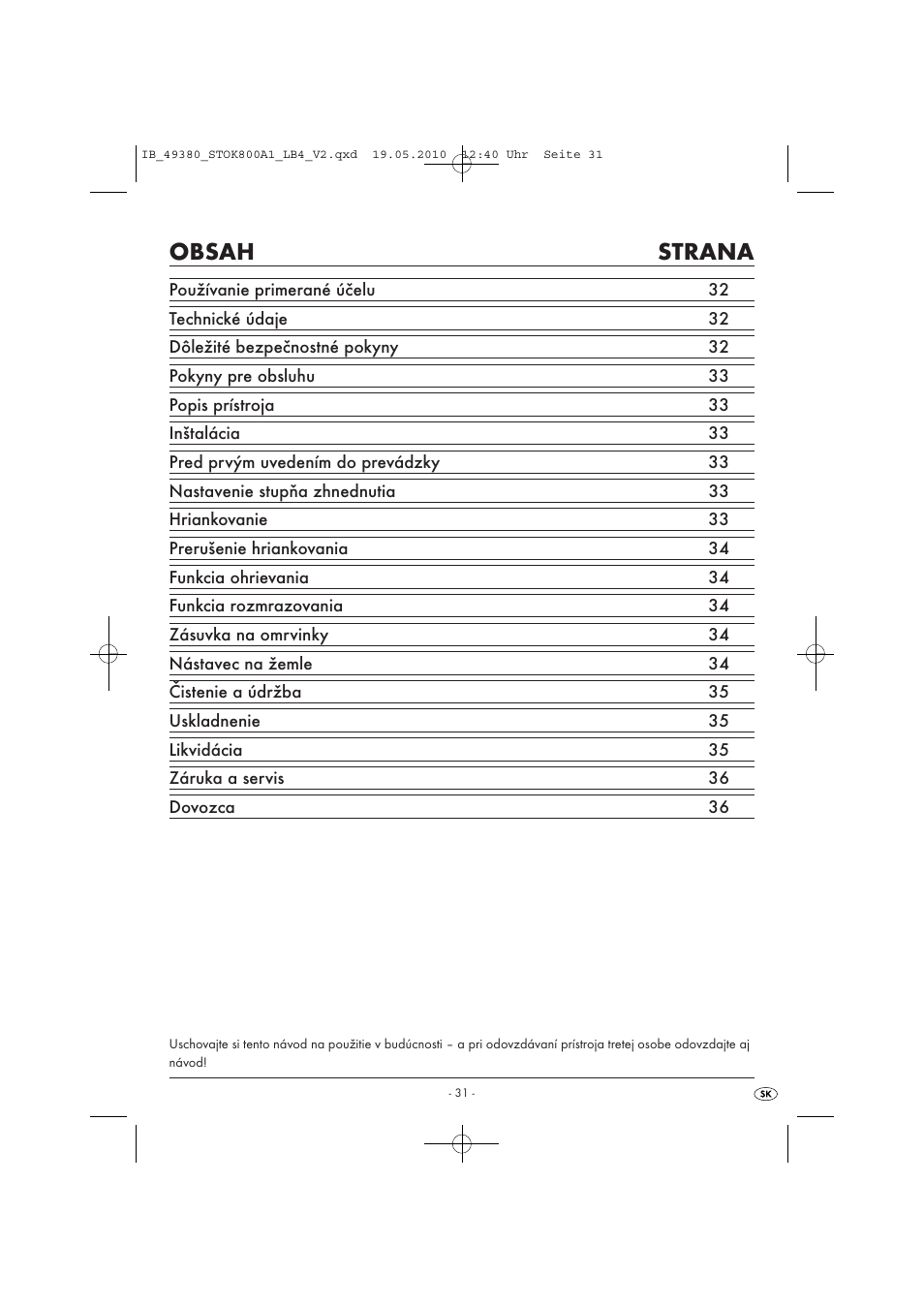 Silvercrest STOK 800 A1 User Manual | Page 33 / 50