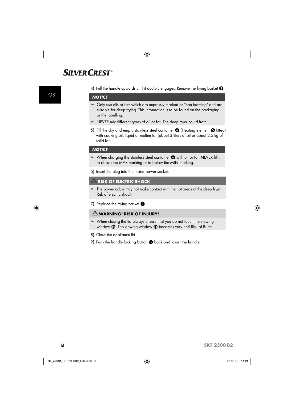 Silvercrest SKF 2300 B2 User Manual | Page 11 / 104