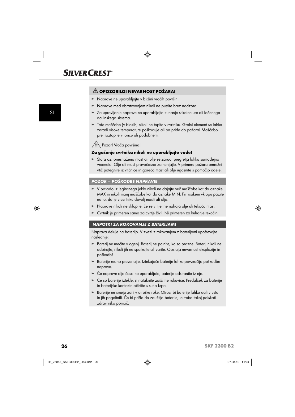 Silvercrest SKF 2300 B2 User Manual | Page 29 / 104