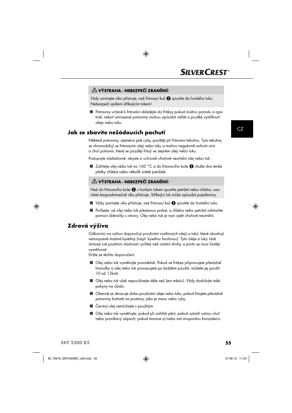 Jak se zbavíte nežádoucích pachutí, Zdravá výživa | Silvercrest SKF 2300 B2 User Manual | Page 58 / 104