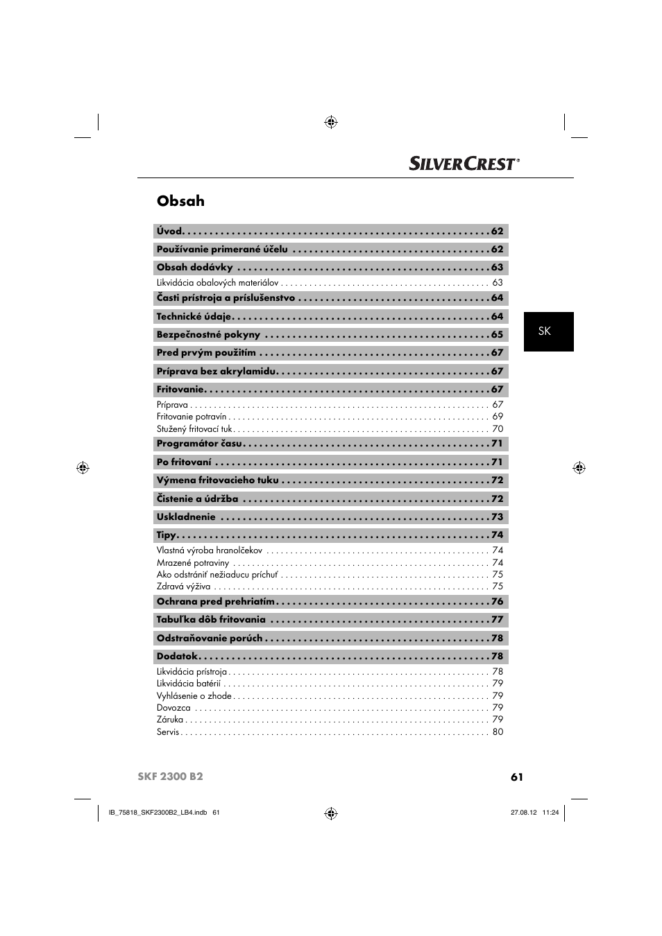 Silvercrest SKF 2300 B2 User Manual | Page 64 / 104