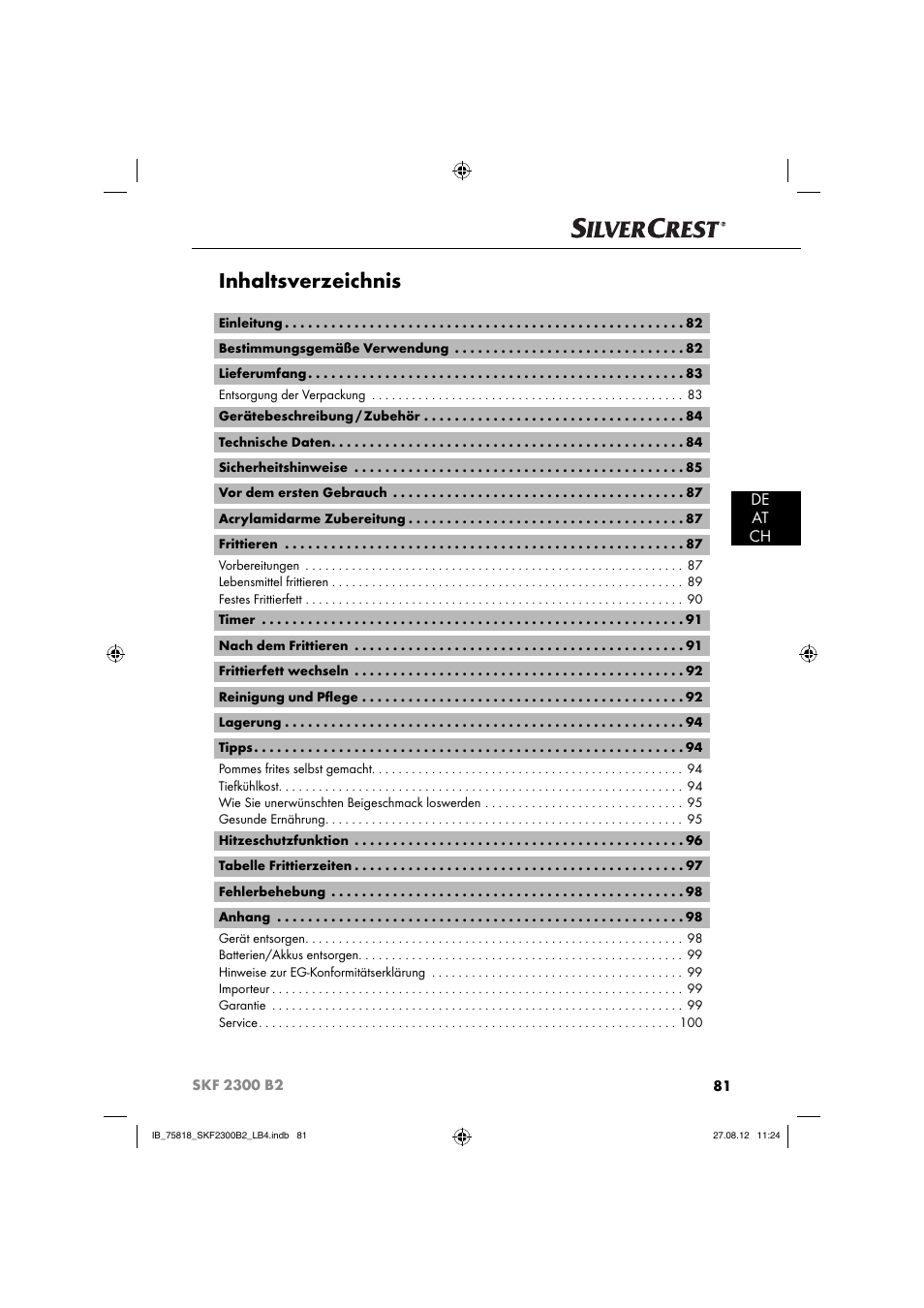 Silvercrest SKF 2300 B2 User Manual | Page 84 / 104