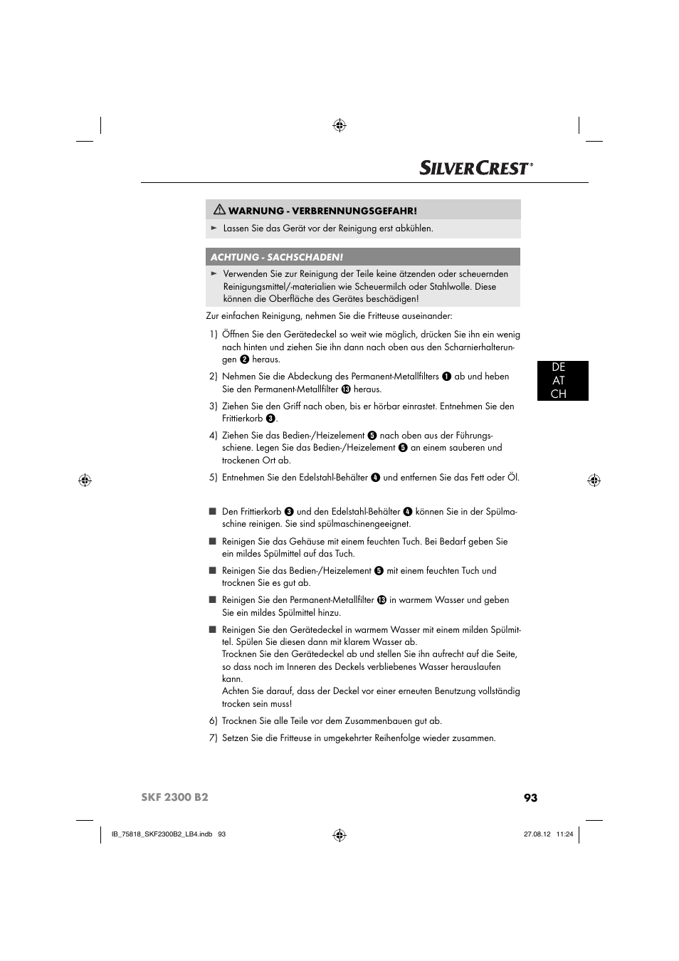 De at ch | Silvercrest SKF 2300 B2 User Manual | Page 96 / 104