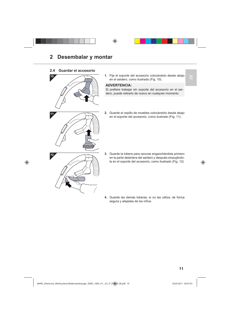 2 desembalar y montar es | Silvercrest SMZS 1600 A1 User Manual | Page 11 / 98