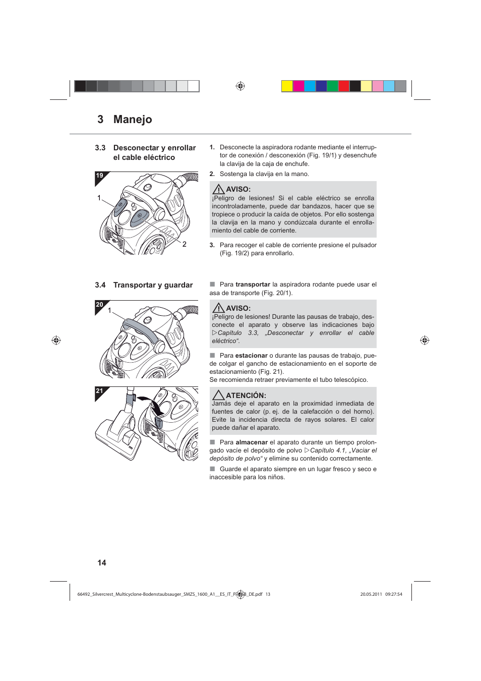 3 manejo | Silvercrest SMZS 1600 A1 User Manual | Page 14 / 98